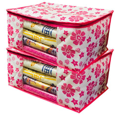 Kuber Industries 2 Piece Non Woven Saree Cover Set, Pink (SS11)