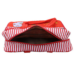 Kuber Industries Cotton Multiuses Dot Print Mothers Bag/Diapers Bags With Handle For Traveling & Storing (Red)