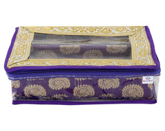 Heart Home Dot Design Laminated 2 Rod Box, Organizer For Bangle, Watches, Bracelets, Jewellery With Tranasparent Top - Pack of 2 (Purple)-47HH0248