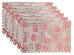 Heart Home Plastic Gold Waterproof Placemats Set of 6 for Dining Table Wipe Clean Washable Tablemats Vinyl PVC Table Mats (Gold) (Model Number: HS_36_HEARTH018669)