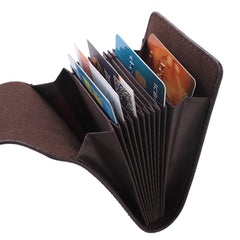 Kuber Industries Card Holder Wallet for Men Women|Debit Credit Card Holder|Wallet for Id, Visiting Card, Buisness Card|Button Closure|Brown