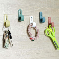 Kuber Industries Sticky Hooks for Wall|Premium PP Build|Durable & Rust-Proof|Self Adhesive Hook for Easy Installation|Multi-Purpose Wall Hooks for Bathroom, Kitchen, Bedroom|Pack of 5|1601|Multicolor
