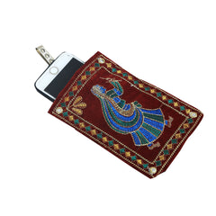 Kuber Industries Embroidery 12 Piece Velvet Mobile Pouch Cover