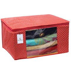 Kuber Industries Cotton 2 Pieces Three Layer Quilted Extra Large Saree Cover (Red)-CTKTC13486