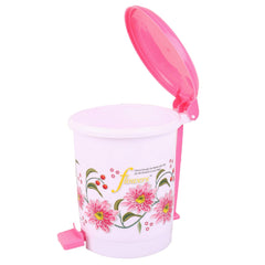 Kuber Industries Floral Design Plastic Dustbin, Small, Pink (CTKTC311)
