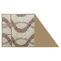 Kuber Industries Leaf Print PVC Fridge Top Cover with 6 Utility Side Pockets (Cream)