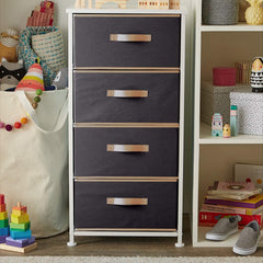 Kuber Industries Storage Box|Toy Box Storage For Kids|Foldable Storage Box|Drawer Storage and Cloth Organizer|(Black, Non-woven)
