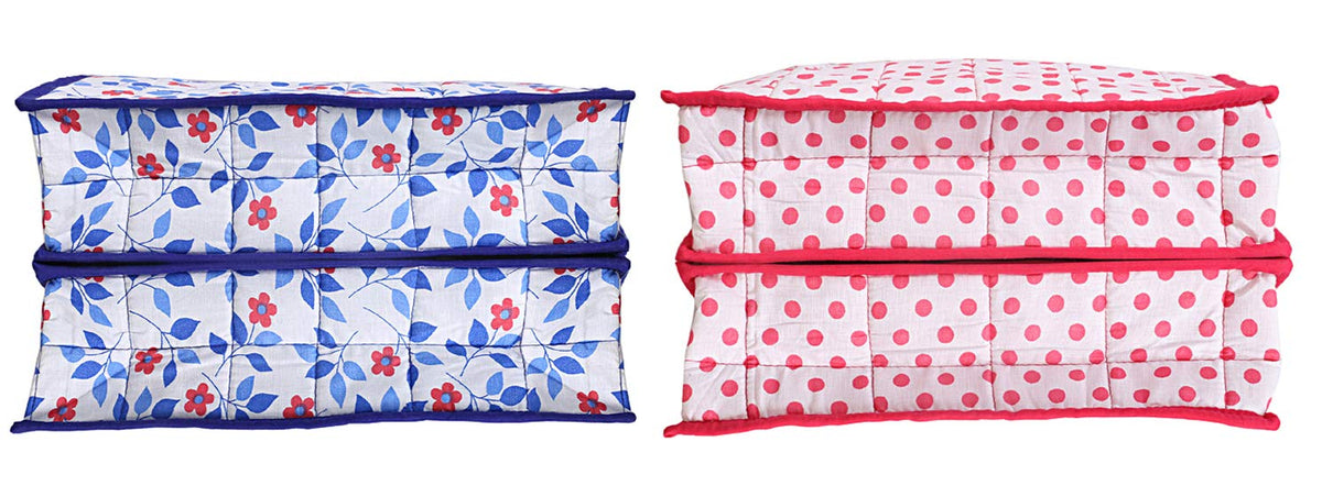 Kuber Industries 2 Piece Cotton Lingerie Undergarments Organizer, Pink and Blue (CTKTC5314)