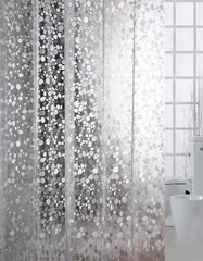 Kuber Industries PVC .20 mm Coin Design Shower Curtains|Size 7 Feet, Pack of 2 (Transparent), Washable