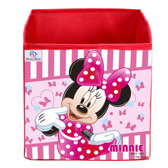 Heart Home Non-Woven Minnie Print Flodable Storage Box/Wardrobe Organizer For Home Decor, Pack of 2 (Pink) 54HH4243.