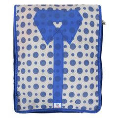 Heart Home Dot Print Non-Woven Shirt Cover/Clothing Organizer/Wardrobe Organizer For Home, Traveling Pack of 2 (Blue) 54HH4178.