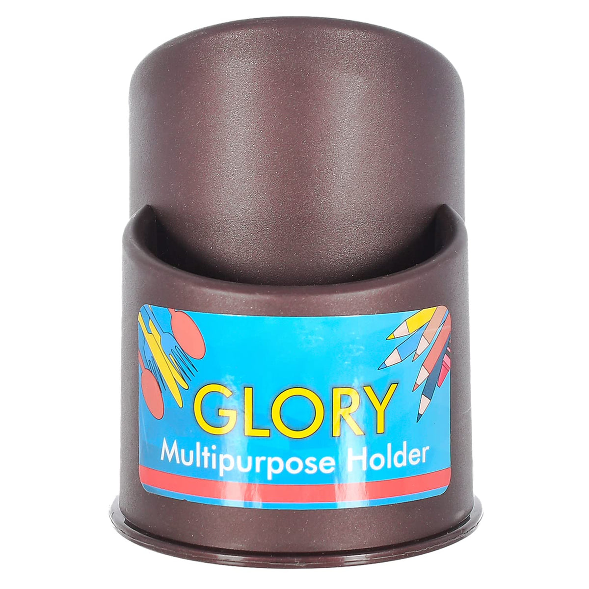 Heart Home Multiuses Plastic Holder/Stand for Kitchen, Bathroom, Office Desk, Living Room Uses with 2 Section (Black)-46HH0412