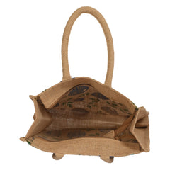 Kuber Industries Fruits Print Jute Reusable Eco-Friendly Hand Bag/Grocery Bag For Man, Woman With Handle Pack Of 2 (Blue) 54KM4361