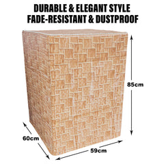 Heart Home Washing Machine Cover | Brick New Check Design Washing Machine Cover | PVC Top Load Fully-Automatic Washing Machine Cover | Golden