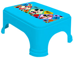 Kuber Industries Disney Mickey Minnie Print Square Plastic Bathroom Stool, Adults Simple Style Stool Anti-Slip with Strong Bearing Stool for Home, Office, Kindergarten (Blue) -HS_35_KUBMARTS17706