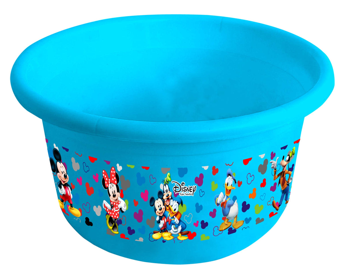 Kuber Industries Disney Team Mickey Print Unbreakable Plastic Multipurpose Bath Tub/Washing Tub 25 Ltr (Blue) -HS_35_KUBMART17449 (Model Number: HS_35_KUBMART017449)