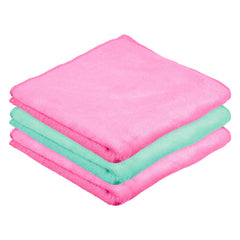 Heart Home Cleaning Towel | Reusable Cleaning Cloths for Kitchen | Duster Towel for Home Cleaning | 400 GSM Cleaning Cloth Towel for Car | Bike | 50x70 | Pack of 3 | Multi
