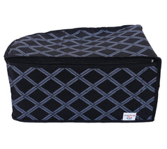 Heart Home Check Print Non-Woven Foldable Blouse Cover|Clothes Cover For Home & Traveling With Transparent Window Pack of 12 (Black)