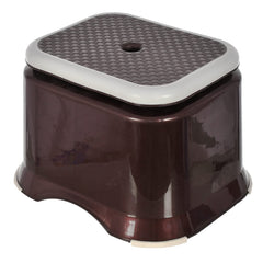 Heart Home Ultra 10 Anti-Slip Plastic Stool for Bathroom, Kitchen, Bedroom, Toy Room and Living Room (Brown)-46HH0142, Standard
