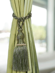 Kuber Industries Polyester 2 Pieces Curtain Tie Back Tassel Set (Green) - CTKTC045842