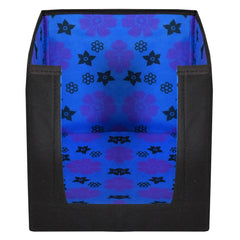 Heart Home Flower Printed Multiuses Non-Woven Closet Organizer With Handles (Black & Blue) -HS43HEARTH26517