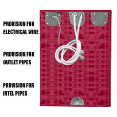 Heart Home Washing Machine Cover | Shelf Check Washing Machine Cover | Soft PVC | Front Load Washing Machine Cover | Maroon