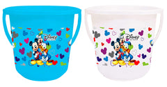 Kuber Industries Disney Team Mickey Print Multipurpose Plastic Bucket ,16 LTR (Blue & White)-Pack of 2 -HS_35_KUBMARTS17424
