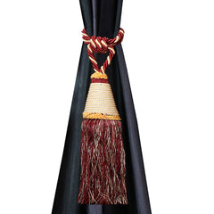 Kuber Industries Beads Beautiful Design Polyester 2 Pieces Curtain Tie Back Tassel Set (Maroon) CTKTC33557