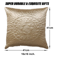 Heart Home Cushion Cover | Satin Embossed Quilted Cushion Cover | Cushion Cover for Sofa | Cushion Covers for Home Décor | 16 Inch | Set of 5 | Cream