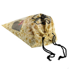 Heart Home Metalic Floral Design 6 Piece Non Woven Travel Shoe Organizer Space Saving Fabric Storage Bags Organizer, Brown- HEART4075