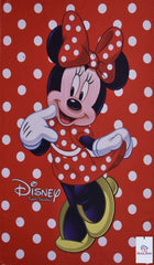 Heart Home Disney Minnie Print Silk Special Long Crush Single Bedsheet with 1 Pillow Cover (Red)-HEART10148