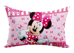 Kuber Industries Disney Minnie Print Silk Special Long Crush Pillow Cover- Set of 2, Pink-KUBMART010054