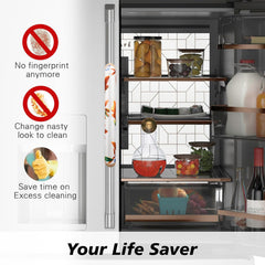 Kuber Industries Fridge Handle Cover | Refrigerator Handle Cover | Fridge Door Handle Protector | Fridge Door Handle Cover | Leaf Kniting Fridge Handle Cover | 2 Piece Set | Cream