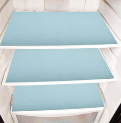 Kuber Industries Fridge Mats|PVC Floral Embossed Refrigerator Drawer Mat|Waterproof & Stain Resistant Fridge Mat Perfect for Home & Kitchen|Set of 6 (Blue)