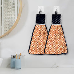 Kuber Industries Napkin | Washbasin Hanging Napkin | Kitchen Towel with Ties | Napkin for Kitchen | Circle Napkin for Bathroom | Hand Towel for Kitchen | Pack of 2 | Golden