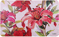 Kuber Industries Flower Design 6 Pieces PVC Refrigerator/Fridge Multipurpose Drawer Mat Set(Pink)-CTKTC032688