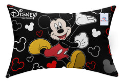 Heart Home Disney Team Minnie Mickey Print Silk Special Long Crush Pillow Cover- Set of 3, Royal Blue & Pink & Black-HEART10066