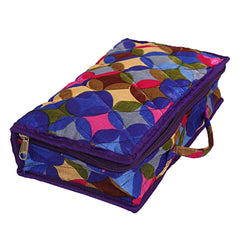 Kuber Industries Brocade Silk Jewellery Kit, Blue