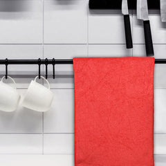 Kuber Industries Cleaning Cloths|Microfiber Highly Absorbent Wash Towels for Kitchen,Car,Window,24 x 16 Inch,Pack of 3 (Red)