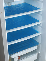 Kuber Industries Circle Design 6 Piece PVC Refrigerator Drawer Mat Set - 19"x13", Blue