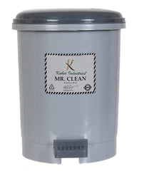 Kuber Industries 2.5 Liter Mini Desktop Plastic Dustbin With Lid|Small Dustbin For Kitchen, Office, Car|Tiny Garbage Trash Bin|Pack of 2 (Grey)