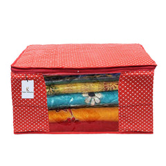 Kuber Industries Cotton Three Layer Quilted Extra Large Saree Cover (Red)-CTKTC13485