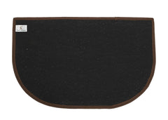 Kuber Industries D-Shape Durable Microfiber Door Mat, Heavy Duty Doormat,(Set of 2, 14'' x 23'', Brown)-KUBMART12179, Standard