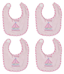 Heart Home Baby Cotton Apron Bibs-Pack of 4 (Pink)-HS43HEARTH25505