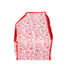 Kuber Industries Floral Design 9 Pieces Non Woven Blouse Cover Set (Red & White) - CTKTC23192