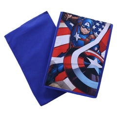 Heart Home Marvel Captain America Shirt Stacker|Foldable Shirt Stacker for Cloth|Non-Woven Wardrobe Organizer for Home With Lid|Pack of 4 (Blue)
