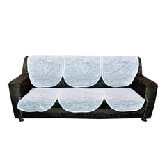 Kuber Industries 6 Piece Cotton Sofa Cover Set - White