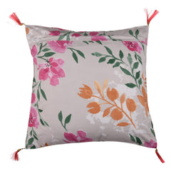 Heart Home Cushion Cover | Square Cushion Covers | Cotton Cushion Covers | Green Leaf Print Cushion Covers with Tassels | Set of 5 | 16 Inch | Multicolor