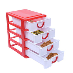 Kuber Industries 4 Layer Storage Drawer, Red, Standard, 5.51 x 7.08 x 7.87 inches (CTKTC013098)