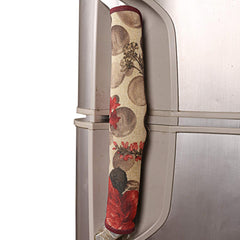 Kuber Industries Leaf Design Jute 2 Piece Fridge Handle Cover - Multicolour (CTKTC01119)